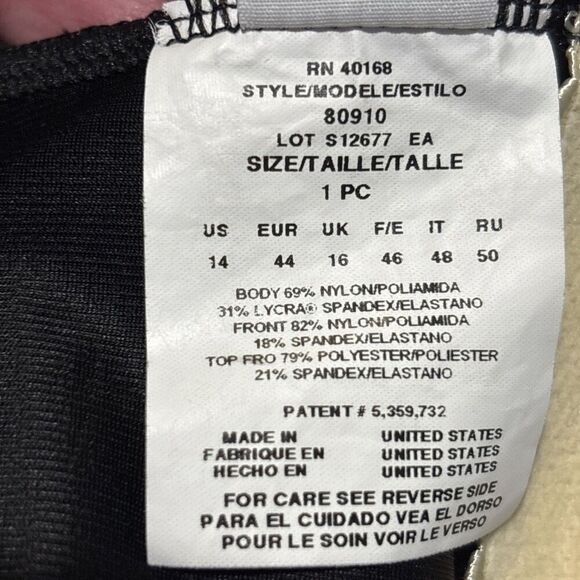 Miraclesuit Women's One Piece Slimming Underwire Swimsuit Size 14 Black Blue - Picture 13 of 14